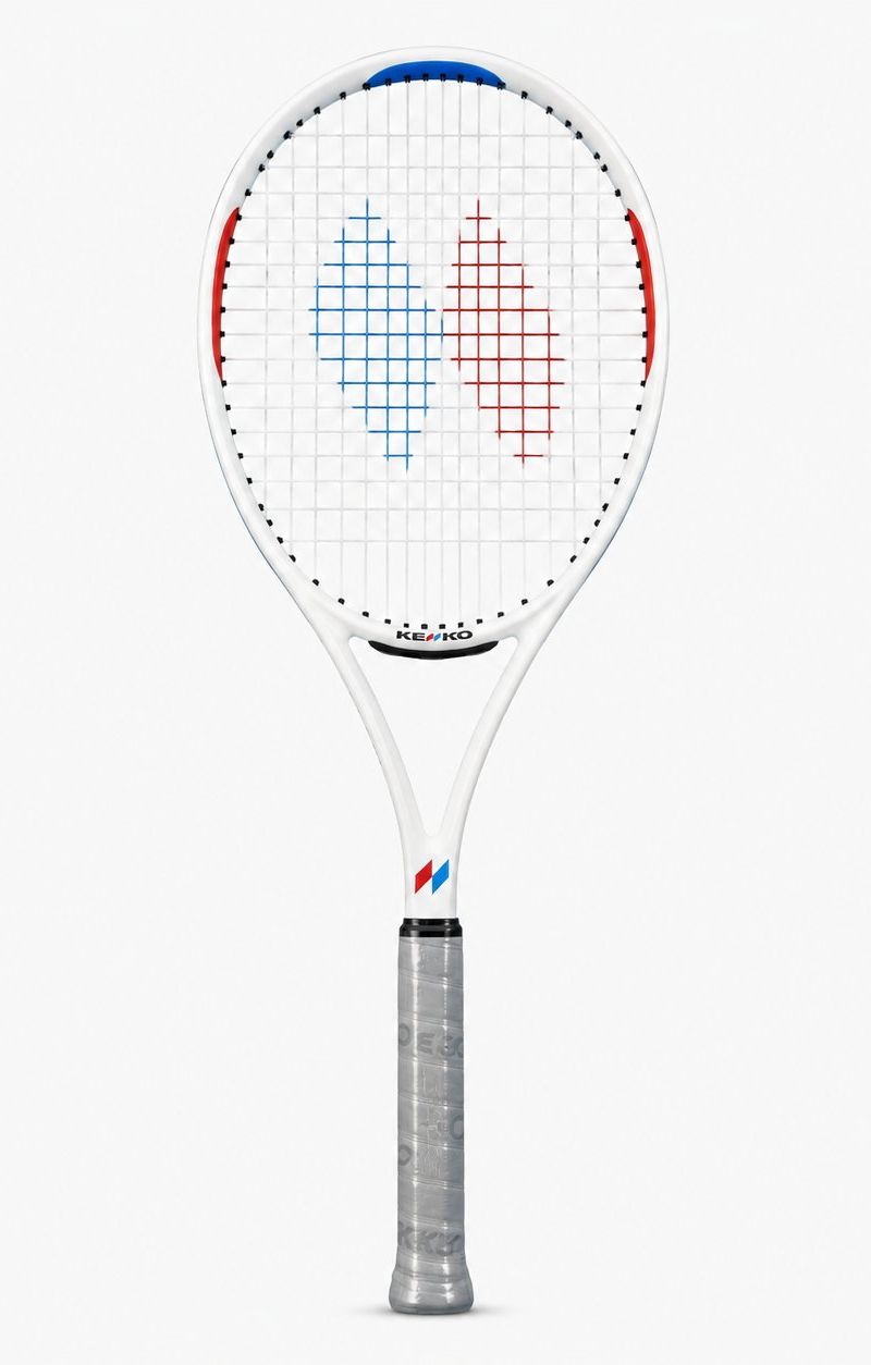 Rakieta soft tenis Kenko, biała, ujęcie frontalne